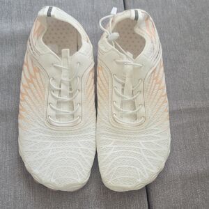 Women's Athletic Shoes in White and Orange